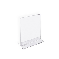 Azar Displays 7" x 5" Vertical Double Sided Stand Up Acrylic Sign Holder, Clear, 10 Pack (152722)-Stand up sign holder is perfect for tabletop displays, restaurant table displays, and hotel concierge desks