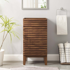 Modway Render 18" Bathroom Vanity Cabinet - Walnut-Adustable Storage Shelf