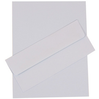 JAM Paper Business Stationery Set, 50 Sheets of Paper and 5 #10 Envelopes, Baby Blue, set of 100 (303024445)-Baby blue