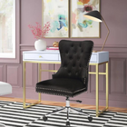 Plata Import - Boyel Chaise de bureau en velours rembourré - Noir-Ergonomique