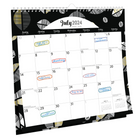 BrownTrout 2024-2025 Plato Academic Pen & Ink Square Office Stickers - 12" x 12"-Flip-Over Layout - Wire-O binding allows pages to be flipped over, using half the space of standard calendars