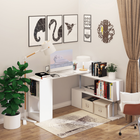 HOMCOM - Bureau en l - 55 po L x 47,25 po l x 30,75 po H - blanc-Matériau : Panneau de particules 