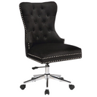 Plata Import - Boyel Chaise de bureau en velours rembourré - Noir-Velours noir