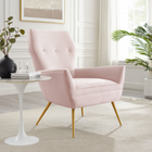 Modway - Renata Bouton touffé Performance Velvet Fauteuil - Rose-Revêtement en velours de performance