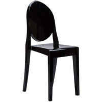 Nicer Furniture - chaise d'appoint fantôme de Louis XVI - noir-Fini noir mat