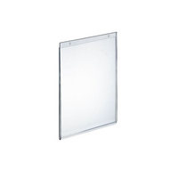 Azar Displays 11" x 7" Vertical Wall Mount Acrylic Sign Holder, Clear, 10 Pack (162716)-Can be used on pegboard, slatwall, gridwall, or on a wall with screws