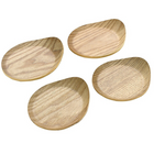 Cathay Importers - 4.75"W x 4.25"D x 0.4"H x 1.2" Total Height, Sous-verres en bois cintré, Paq./4-Dimensions: 4,75”L x 4.25” P x 0.4” H x 1.2” Hauteur totale