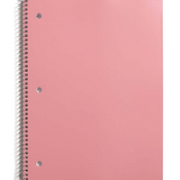 Pep Rally cahier de notes à spirale - Ligné - 70 feuilles - Rose-Cahier de notes ligné de 8 x 10 po