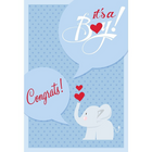 Rosedale 5-1/2" x 8" Congrats! It's a Baby Boy Greeting Cards And Envelopes, 12 Pack (15201)-Printed on premium uncoated card stock