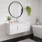 Modway - Vitality 48" Armoire de lavabo de salle de bain compatible double ou simple (non inclus) - Blanc-Deux tiroirs spacieux
