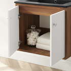 Modway Transmit 24" Wall-Mount Bathroom Vanity - White/Black-Particleboard and Walnut Grain Veneer