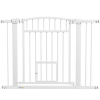 PawHut - Porte pour chien 30"-41" L avec petite porte et kit d'extension - 30" H-Barrière haute de 30,3 po (77 cm)