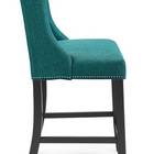 Modway - Baron Tissu rembourré Tabouret de comptoir - Sarcelle-Pieds en caoutchouc massif