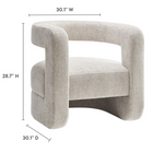 Modway Jaylin Upholstered Chenille Accent Chair - Dove Grey-Soft Aesthetic with Rounded Contours