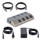 StarTech - Hub USB-C auto-alimenté à 4 ports avec interrupteurs On/Off individuels - Gris sidéral-Comprend des câbles hôtes USB-C et USB-A de 3,3 pi pour prendre en charge les ordinateurs hôtes USB-A et USB-C