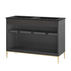 Modway - Awaken Double évier 48" Vanette de salle de bain - Noir noir-Assemblée requise