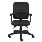 Nicer Furniture - chaise de travail ergonomique en tissu avec accoudoirs en boucle-Hauteur d'assise, dossier et accoudoirs réglables pour un confort personnalisé