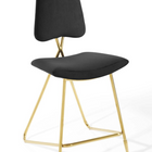 Modway Ponder Performance Velvet Counter Stool - Black-Performance Velvet Polyester Upholstery
