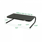 Allsop Metal Art Monitor Stand with 18" Wide Platform, Black (30336)-Made of powder-coated steel with perforated hole pattern for passive airflow helps keep your electronics cool