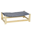 PawHut - Cadre en Bois surélevé pour Lit de Chien avec Coussin Lavable pour Chiens de Petite/Moyenne Taille - 35,5" L x 20" l x 11" H-Tissu Oxford pour un espace de repos confortable et facile à nettoyer