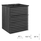 Modway Render 18" Wall-Mount Bathroom Vanity - Charcoal/Black-Wall-Mount Design