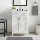 Modway Nantucket 24" Bathroom Vanity Cabinet - White-Soft-Close Doors