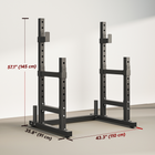 Soozier Adjustable Squat Rack - 660 lb Multi-Function Barbell Rack - Black-Four safety spotters provide a wider catch area for enhanced protection 