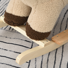 Qaba - Baby rocking horse lion with sound, lion à bascule en peluche - marron-Bouton sonore fixé sur l'oreille qui émet un rugissement lorsqu'on appuie dessus 