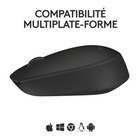 Logitech - Souris sans fil M170 2,4 GHz avec mini-récepteur USB - Noir-Garantie limitée de 1 an sur le matériel