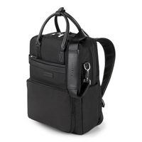 Bugatti Moretti Collection Backpack Nylon - Black (BKP2167BU-BLACK)-Black nylon with vegan leather trim