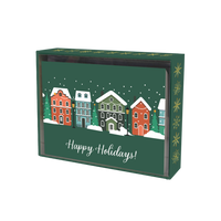 Pierre Belvedere -  Cartes de Noël - Petit Village - Anglais - Paquet de 20-Cartes et enveloppes de haute qualité pour la saison des fêtes