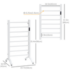 HOMCOM - Chauffage serviettes électrique à 8 barres avec minuterie intégrée et indicateurs led - blanc-Minuterie intégrée permettant de choisir une durée de chauffage de 1 à 8 heures 