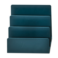 TRU RED 3-Slot Plastic Letter Sorter - Teal-Quickly organize and store letters, mail, and other documents