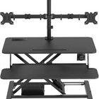 Rocelco - Élévateur de bureau électrique EDR de 37,4po avec portée verticale améliorée, AC-USB et support pour 2 moniteurs, Noir-Grande surface de travail de 37,4 po x 15,75 po