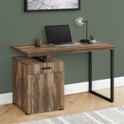 Monarch Specialties - 7765 Bureau 48 po L - Faux Bois Brun Orientation Gauche/ Droite-L'unite de rangement peuvent être installés sur le côté gauche ou droit au choix ; Fini de tous les côtés pour un placement flexible partout dans un bureau à domicile