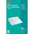 Staples Gummed White Booklet Envelopes - 5-7/8" x 9-5/8" - 100 Pack-Heavy 24 lb. white Kraft envelopes protect contents in the mail