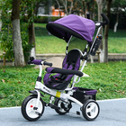 Qaba 6-in-1 Toddler Tricycle Stroller with Basket and Canopy - Purple-Seat Size: 10.2" W x 13.4" H (26W x 34H cm) 
