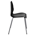 Flash Furniture - Chaise empilable noire de la série HERCULES d’une capacité de 770 lb avec soutien lombaire et cadre argenté-Quantité de pile: 5