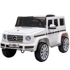 Aosom - mercedes-benz g500 licensed 12v voiture électrique pour enfants - blanc-Apparence réaliste de la voiture, klaxon, musique, phares lumineux, design aérodynamique et 2 portes ouvrables 
