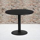 Flash Furniture – Table ronde en stratifié noir de 36 po avec base circulaire de 24 po (XURD36BKTR24)-Dessus en stratifié noir