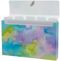 Staples - Boîte de fiches en poly avec séparateurs - 4 po x 6 po - aquarelle-Aquarelle, matériau poly