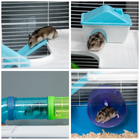 PawHut 23" Large Hamster Cage 5-Level with Tunnel Tube System - Blue-Colour: Blue, white