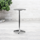 Flash Furniture – Table de bar pliante ronde de 25,5 po en aluminium avec base, intérieur/extérieur (TLH059A)-Dessus plis avec bouton poussoir