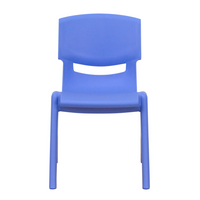 Flash Furniture Plastic Stackable School Chair with 12" Seat Height - Blue - 10 Pack-Set of 10 Stacking Student Chairs