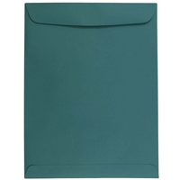 JAM Paper - Enveloppes à ouverture au sommet, rabat droit et fermeture gommée, 10 x 13 po, bleu sarcelle, pqt/1000-Bleu sarcelle