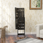 HOMCOM - Armoire à bijoux miroir avec lumières led - 14,25 po L x 11,75 po l x 53,5 po H - noir-Assemblage facile requis 