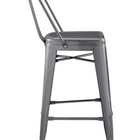 Modway Promenade Bar Side Stool - Gunmetal-Non-Marking Foot Caps