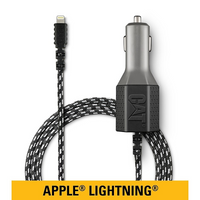 CAT – Chargeur de voiture 4,8 A avec 2 ports USB et cordon Lightning certifié Apple tressé en nylon de 6 pi-Câble Lightning certifié MFi
