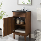 Modway - Render 18" Vanette de salle de bain - Noir noyer-Porte à fermeture douce