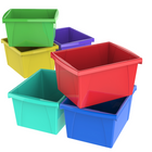 Storex 4 Gallon (15L) Classroom Storage Bin - Assorted Colours - 6 Pack-Organize books, arts and crafts supplies, toys and more